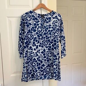 Cotton Tunic, Sam Hiln's, Medium, Gray/White with Navy